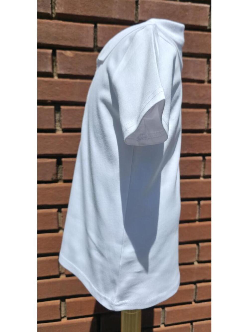 NEW Plain White Short Sleeve Polo Style Collared Shirt 100% Cotton Size 4T - Picture 5 of 10